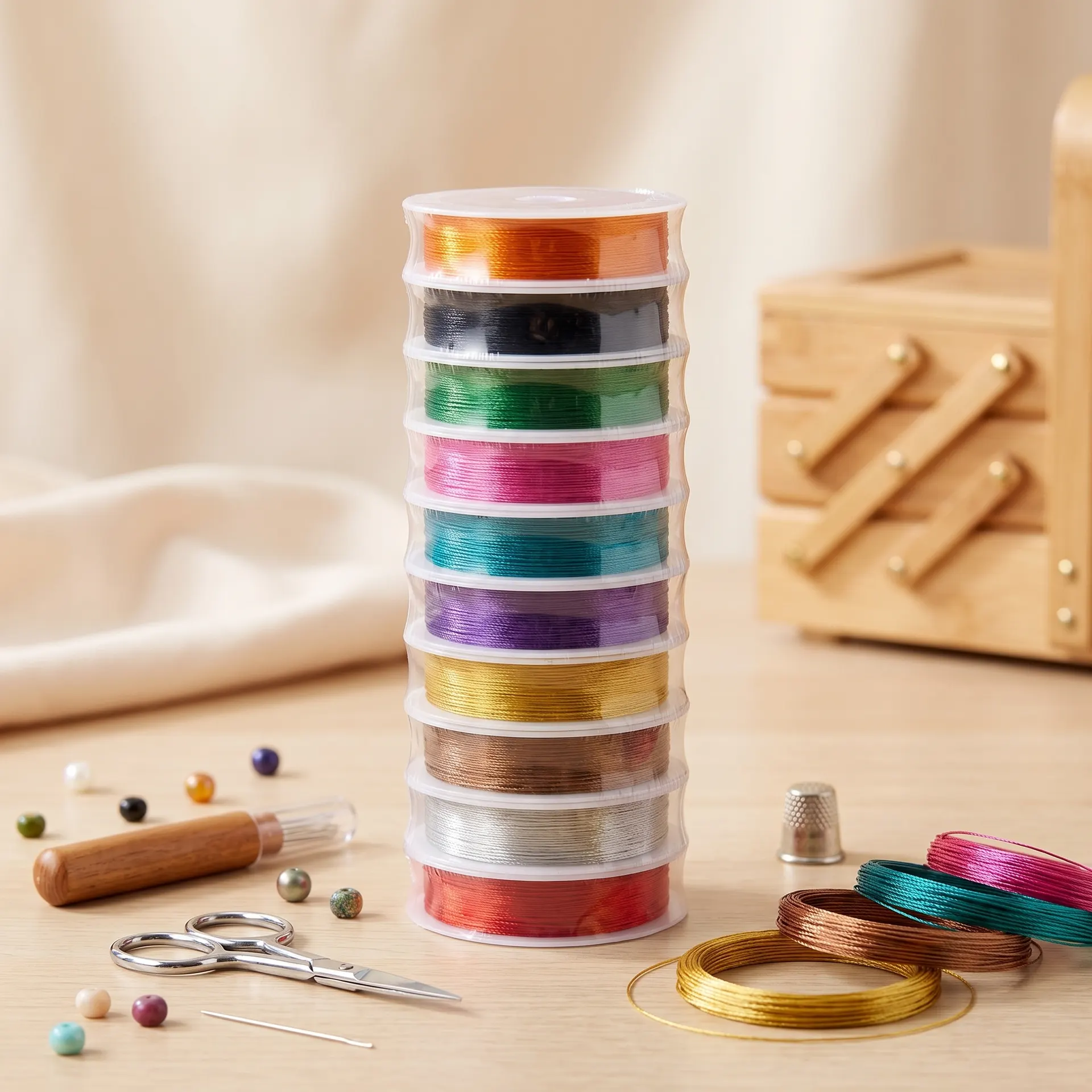 10 Rolls Color Nylon String for Bracelets – 50M Each, 500M Total Satin Rattail Silk Cord for Beading, Jewelry Making, Macrame, Keychains & Crafts | Buy2Enjoy.PK