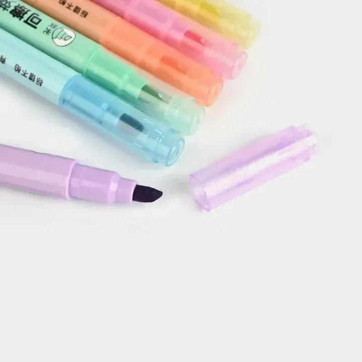 2-in-1 Dual Tip Highlighter & Marker Pen Set – Premium Quality, Assorted Pastel Colors, Double-Ended Highlighter Markers for Study, Notes, Journaling, School & Office | Buy2Enjoy