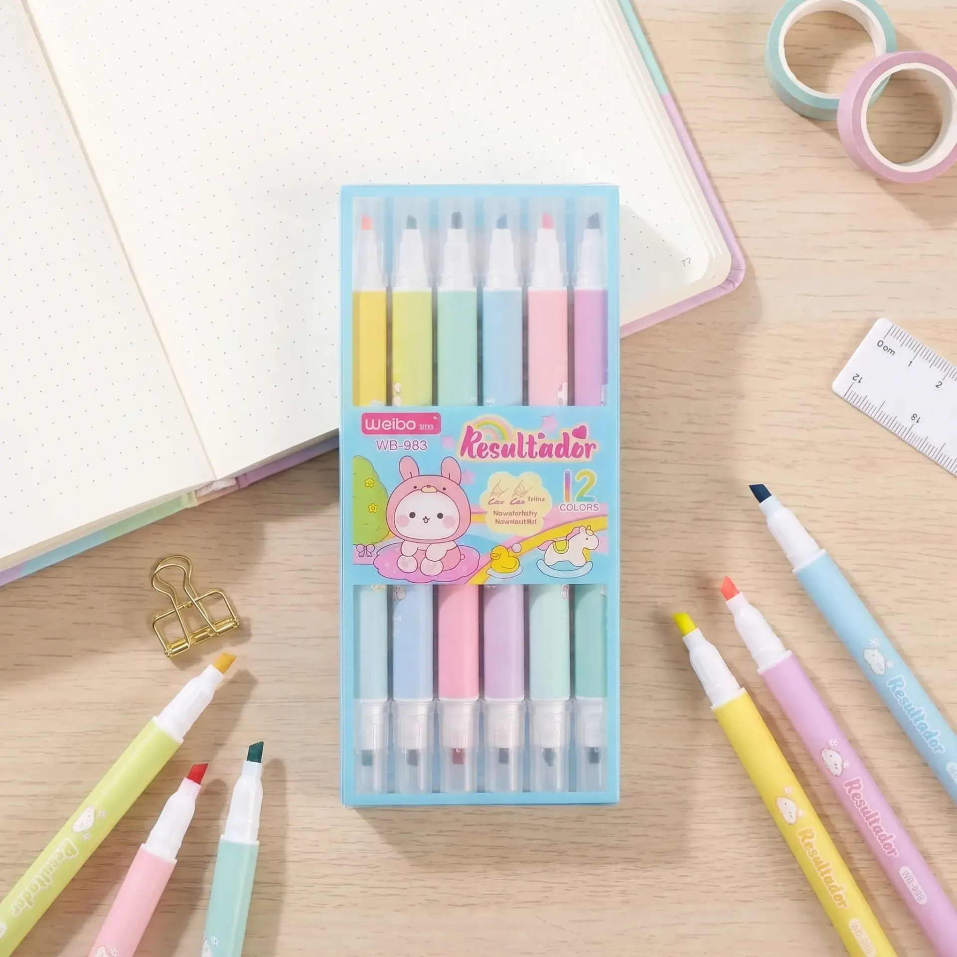 2-in-1 Dual Tip Highlighter & Marker Pen Set – Premium Quality, Assorted Pastel Colors, Double-Ended Highlighter Markers for Study, Notes, Journaling, School & Office | Buy2Enjoy