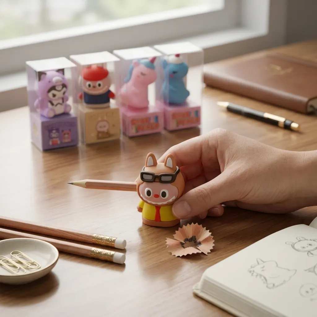 Cute Cartoon Animal Rolling Friends Pencil Sharpener – Manual Hand-Crank Pencil Cutter, Adorable Pink Design for Kids & Students, School & Office Stationery Gift | Buy2Enjoy