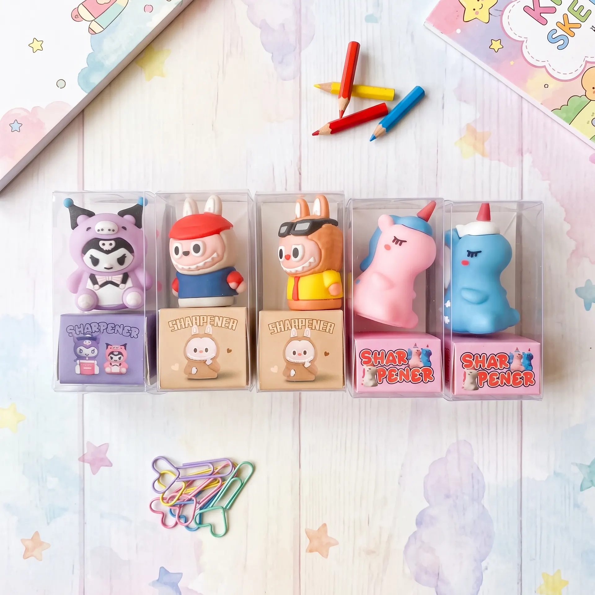 Cute Cartoon Animal Rolling Friends Pencil Sharpener – Manual Hand-Crank Pencil Cutter, Adorable Pink Design for Kids & Students, School & Office Stationery Gift | Buy2Enjoy
