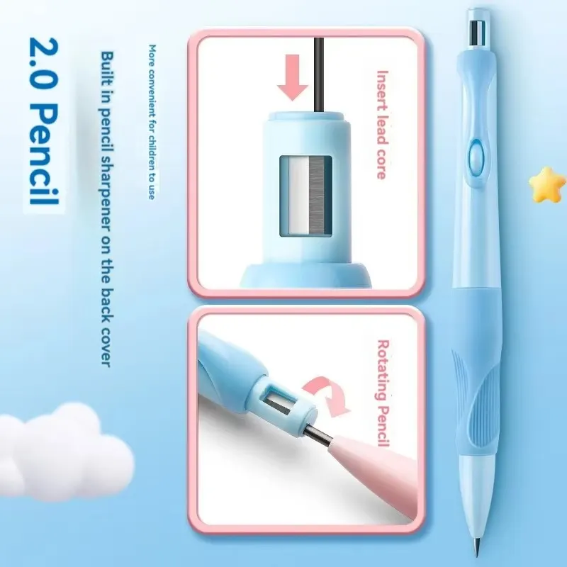 Cute Dolphin 0.5mm Mechanical Pencil HB Automatic Pencil with Lead Refill, Kawaii Cartoon Design for Writing, Drawing, Sketching, School & Office Stationery | Buy2Enjoy