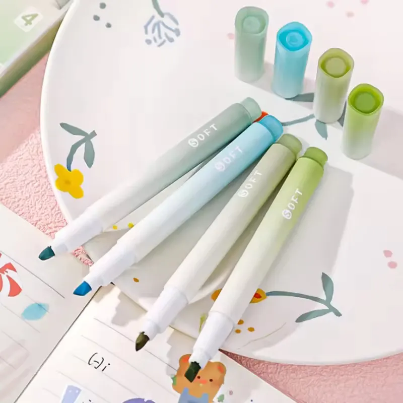 Dreamy Gradual Kawaii High Quality Multishade Gradient Highlighters eye protect highlighter pens 4 PCS Pastel Highlighter | Buy2Enjoy
