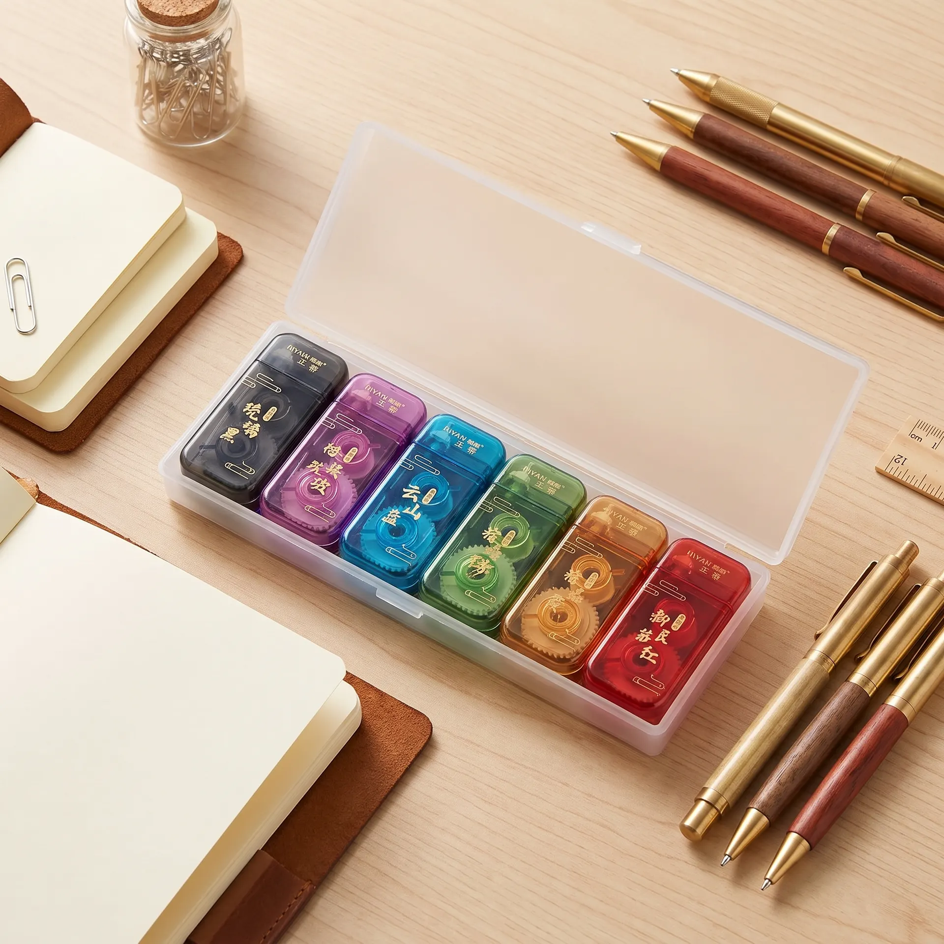 Fancy Premium 6 Pcs Multicolor Correction Tape Set High-Quality Smooth Correction Rollers with Transparent Colorful Design & Storage Case, Portable School & Office Stationery Pack | Buy2Enjoy