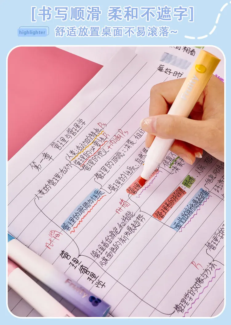 Pack of 5 Double-Sided Highlighter Markers with Fine Pointer Tip – Premium Quality Colorful Highlighters for School, Notes, Journaling & Office Use