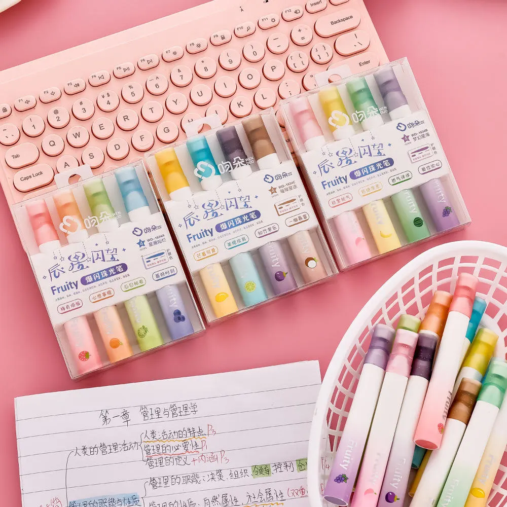 Pack of 5 Double-Sided Highlighter Markers with Fine Pointer Tip – Premium Quality Colorful Highlighters for School, Notes, Journaling & Office Use