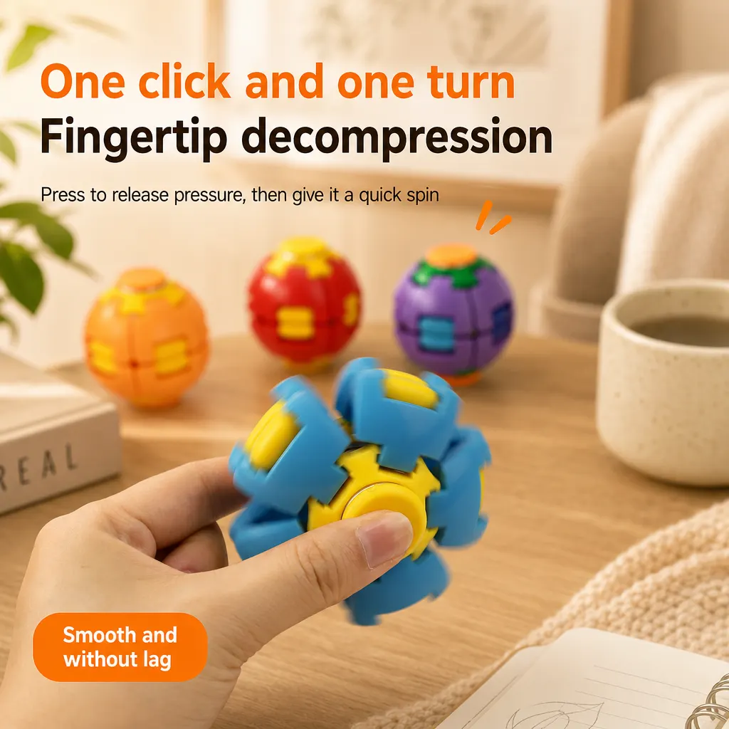 Premium 3D Printed Gear Ball Fidget Toy – Press-to-Spin Rotating Stress Relief Ball, Durable Decompression Spinner for Kids & Adults, Desk & Hand Fidget Toy | Buy2Enjoy