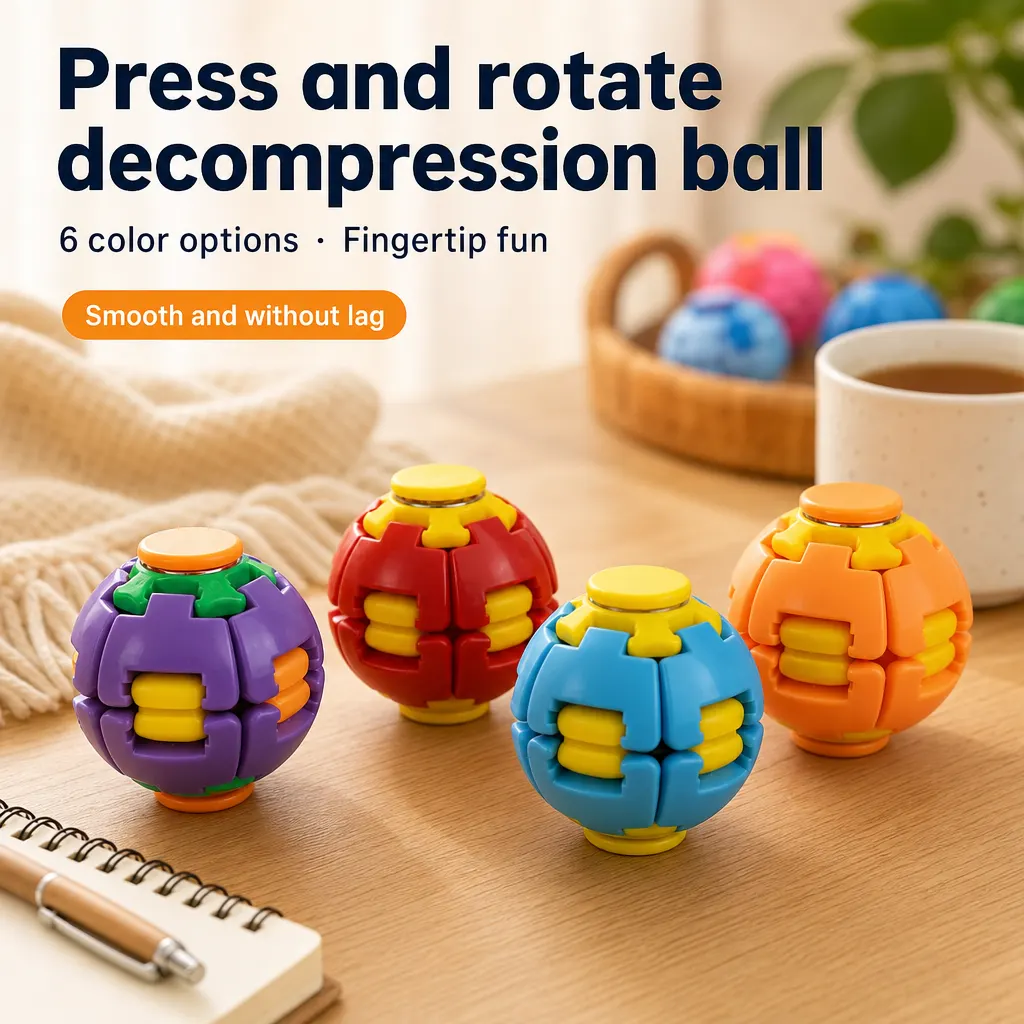 Premium 3D Printed Gear Ball Fidget Toy – Press-to-Spin Rotating Stress Relief Ball, Durable Decompression Spinner for Kids & Adults, Desk & Hand Fidget Toy | Buy2Enjoy