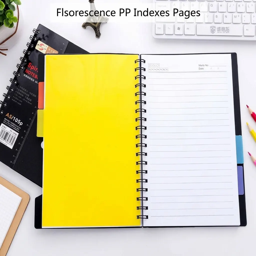 SHEN SHI SS 5850 A6 Premium Aesthetic Spiral Notebook  105 Sheets, 4-Subject Color Dividers, PP Plastic Cover, 8mm Ruled Pages for Planning, Notes, School & Office | Buy2Enjoy