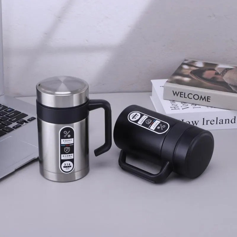 Stainless Steel Coffee Mug 500ML Vacuum Insulated Cup SUS 304/316, Heat Resistant Coffee & Tea Mug with Handle, 6 to 12 Hour Hot and Cold Thermos for Travel, Office & Gym | Buy2Enj