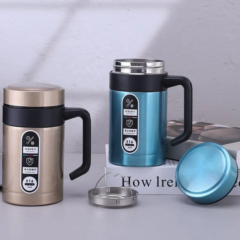 Stainless Steel Coffee Mug 500ML Vacuum Insulated Cup SUS 304/316, Heat Resistant Coffee & Tea Mug with Handle, 6 to 12 Hour Hot and Cold Thermos for Travel, Office & Gym | Buy2Enj