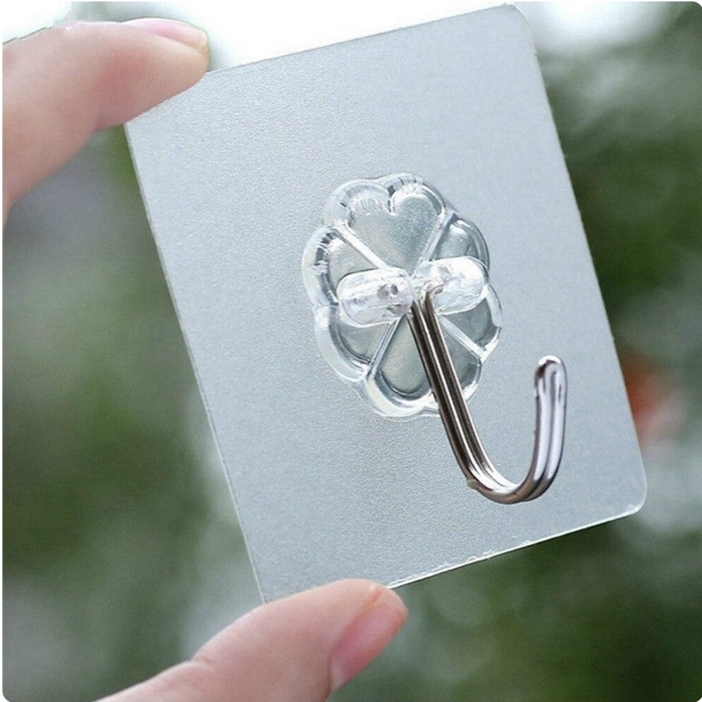 1 / 6 / 12 PCS Transparent Self Adhesive wall hooks Heavy-Duty No Damage Hooks Premium Quality Hooks  for Bathroom, Kitchen, Office & Outdoor clothes Multi-Function | Buy2Enjoy