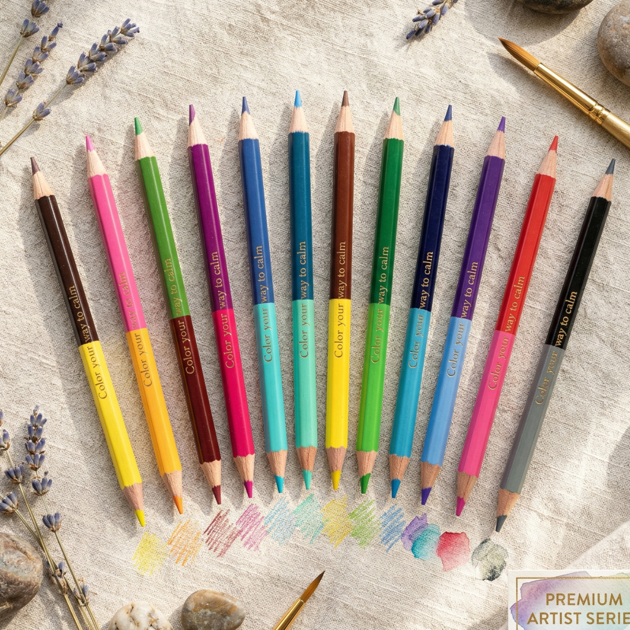 12 PCS Bicolor Double Sided Color Pencils 24 Colors 2 in 1 Multicolor Premium Artistic Set for Drawing Coloring Sketching Kids Includes Silver Gold | Buy2Enjoy