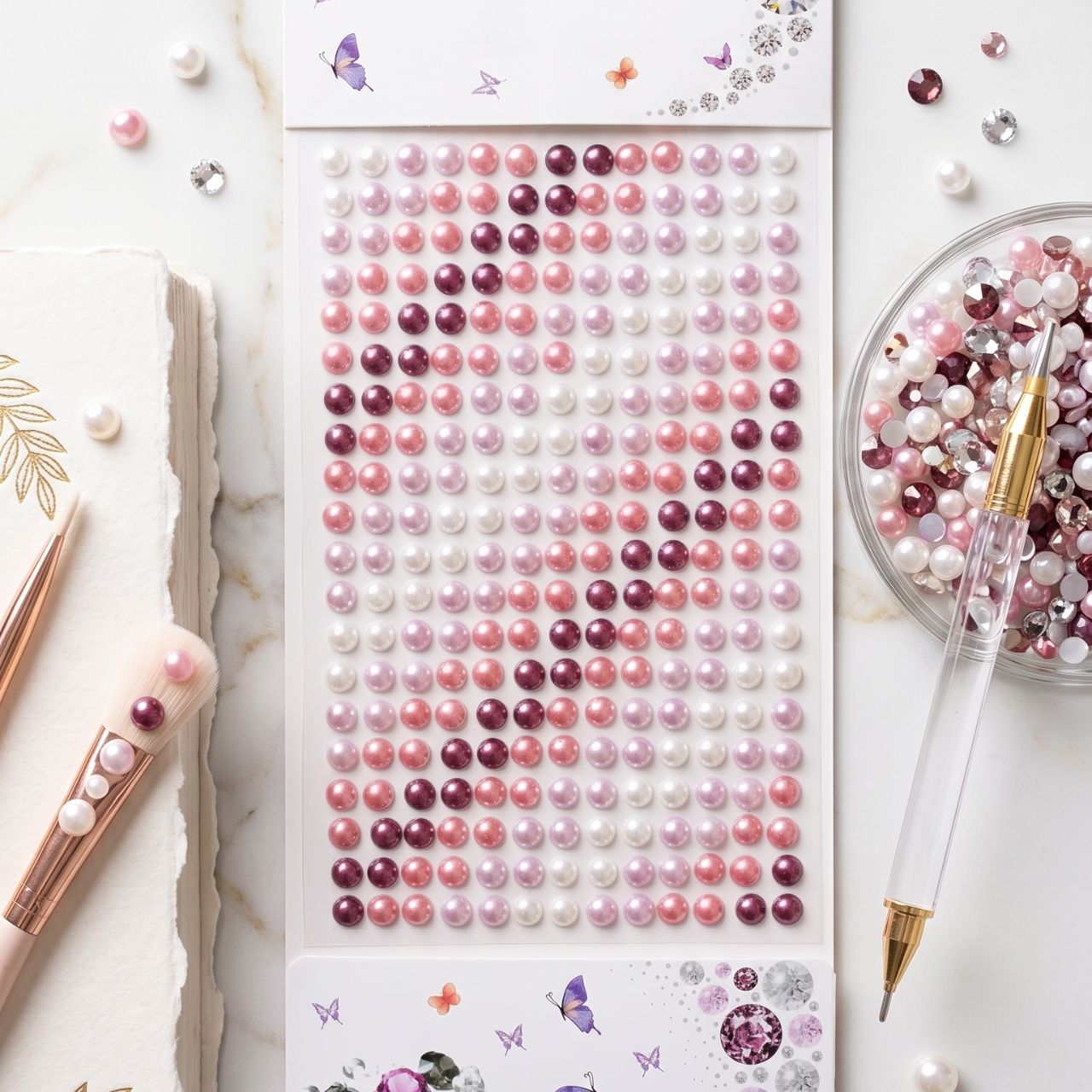 3D Pearl Face Gems & Rhinestone Stickers 260 Self Adhesive Pearls for Face, Hair, Nails & Makeup Decoration Multi Color Beauty Jewels for Parties, Weddings & Crafts | Buy2Enjoy