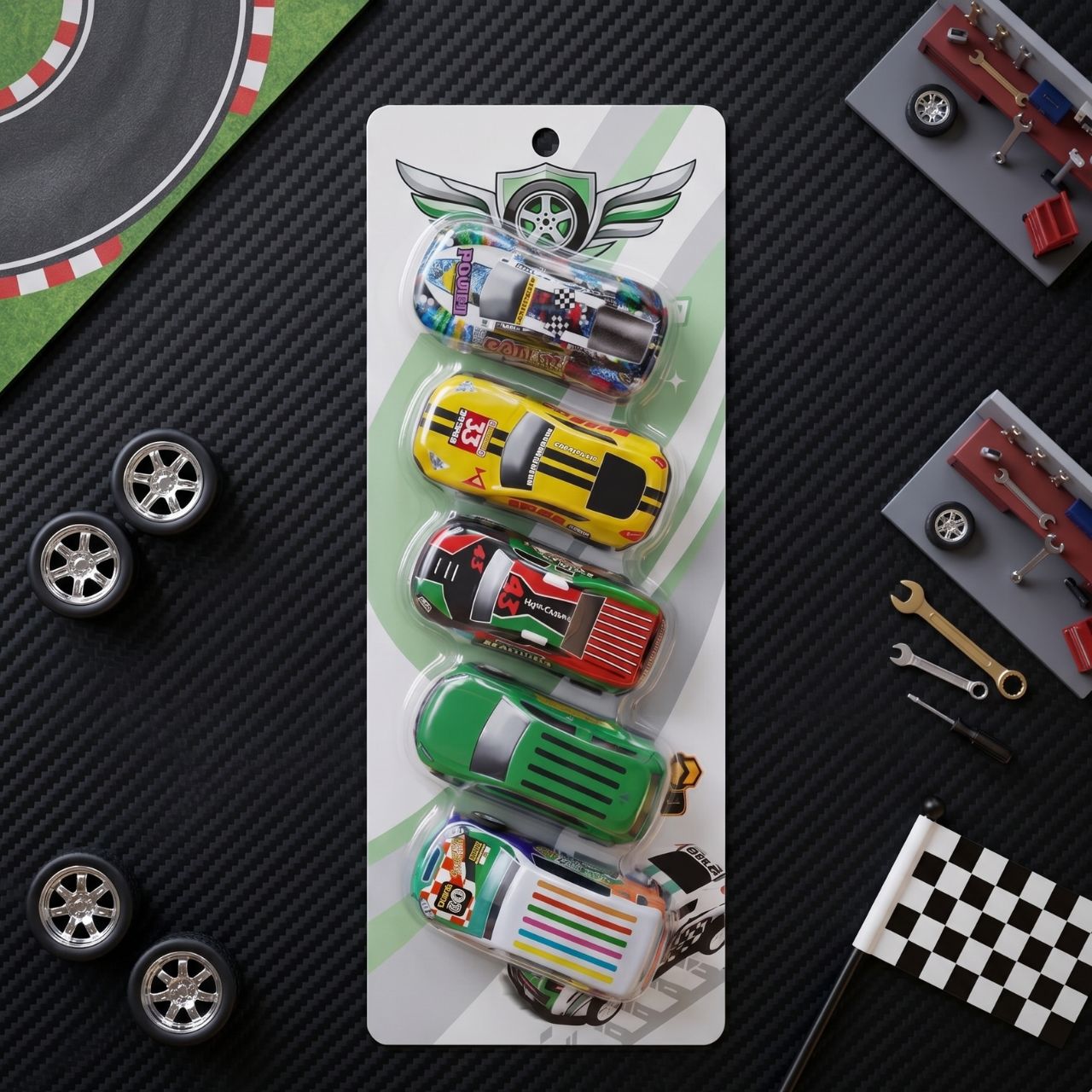 5 Pcs Pull Back Racing Car Toy Set – Colorful Alloy Die Cast Metal Friction Powered Mini Racer Cars for Kids, Boys & Girls | Fun Vehicle Playset Gift Collection | Buy2Enjoy