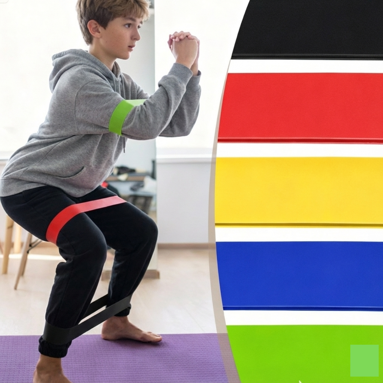 5 Piece Workout Resistance Bands Set, 5 in 1 Elastic Exercise Loops with Yoga Belt for Squats, Glutes, Legs, Full Body Training, Latex Tension Bands Home Gym Fitness | Buy2Enjoy
