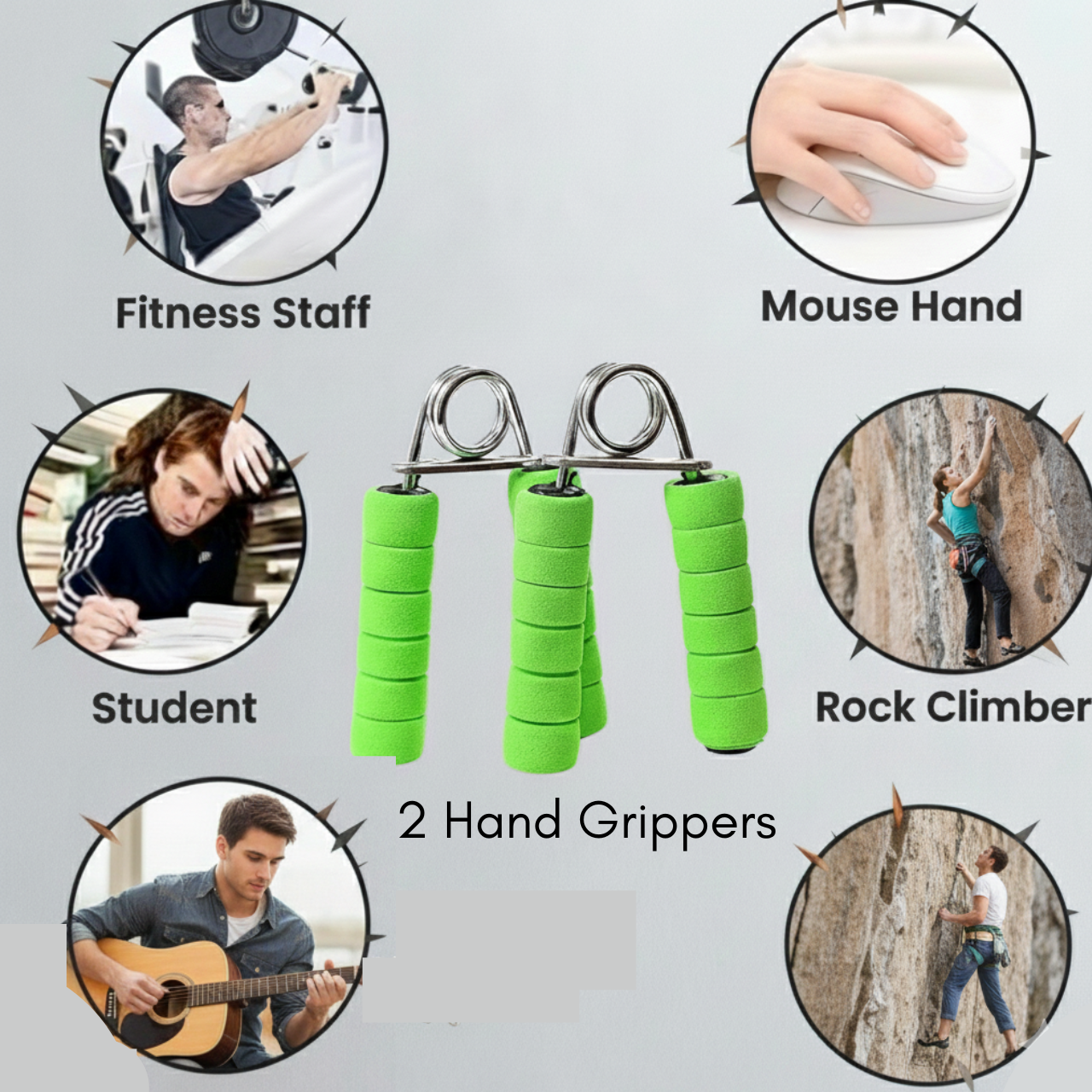 Best Quality Hand Grip Strengtheners Pack of 2, Soft Foam Anti Slip Hand Exerciser Set for Forearm Wrist Finger Training, Portable Home Gym Fitness & Rehabilitation Tool for Men & 