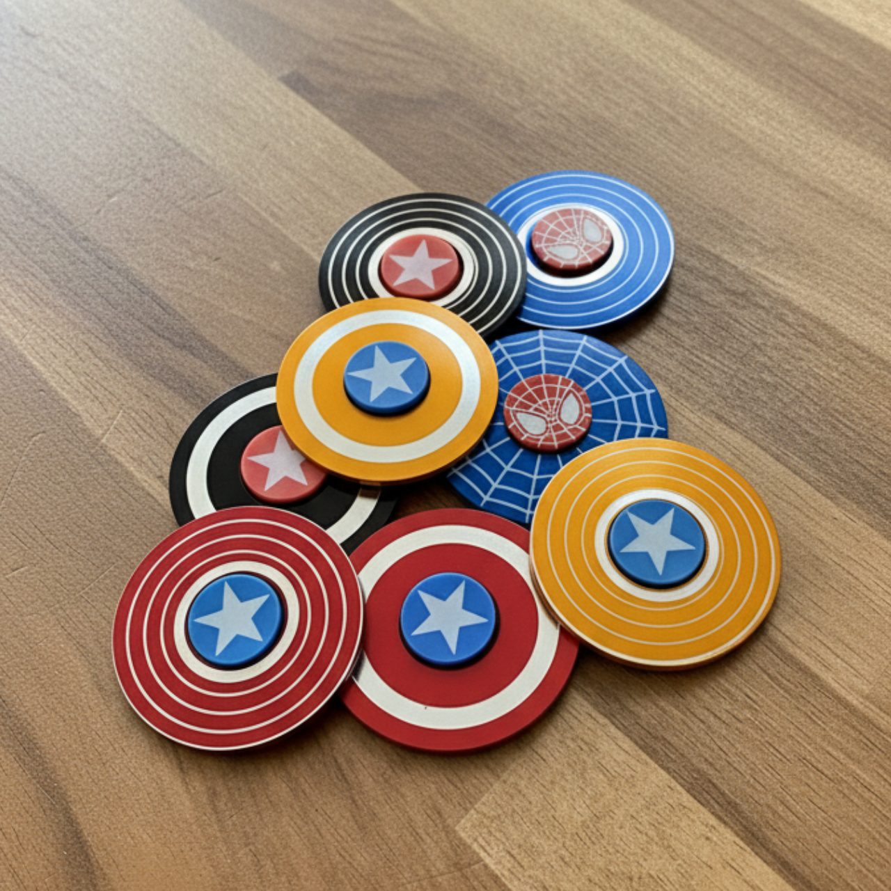 Captain America Marvel Fidget Spinner Vertigo Shield Stress Relief Toy, Alloy Gyro Finger Spinner, Decompression Fidget Toy for Adults & Kids, Red Shield Design | Buy2Enjoy