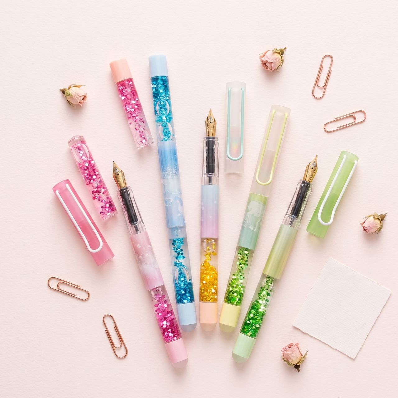 CHREN Cute Beads Filler Fountain Pen for Kids & Students, Stylish Smooth Writing Ink Pen with Colorful Beads Design, Lightweight Fancy Fountain Pen for School, Office, Journaling & Gift Use | Buy2Enjoy