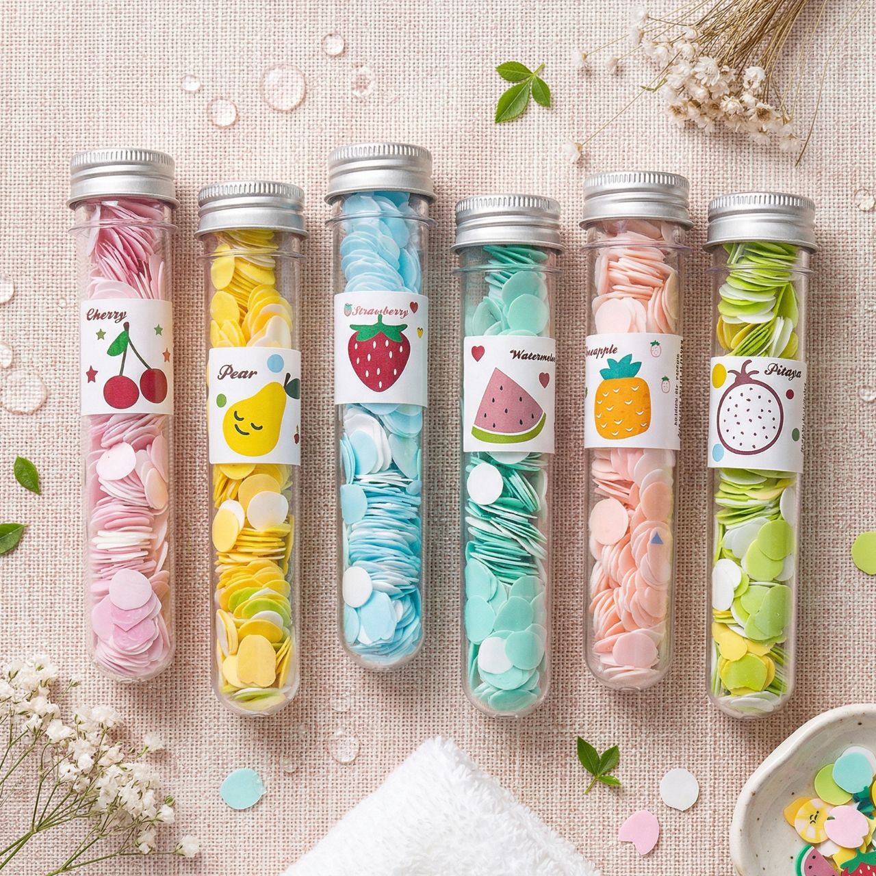 Confetti Foaming Flower Paper Soap, Travel Hand Wash Sheets in Tube, Portable Soap Slices with Flower Fragrance, High Quality Cleaning Paper Soap | Buy2Enjoy