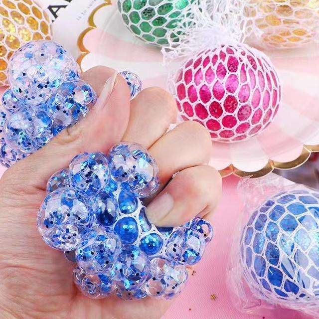 Crazy Squish Ball Mesh Squishy Toy, Stress Relief Squeeze Grape Ball, Anti Stress Sensory Toy for Kids & Adults, Fun Anxiety Relief Squishy Ball for Play | Buy2Enjoy