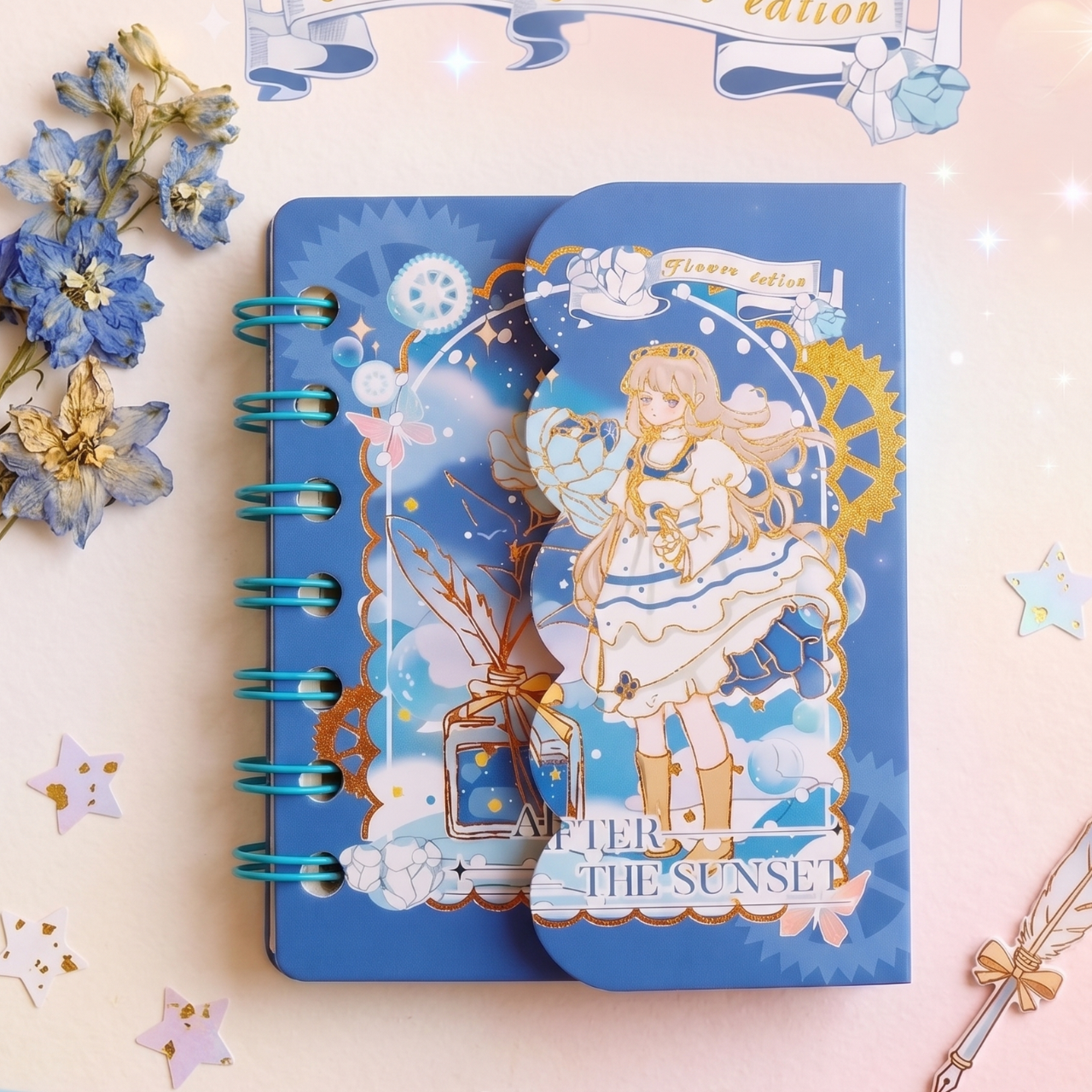 Cute Kawaii Mini Spiral Notebook A-6 Anime Fairy Princess Pocket Diary with Pom Pom Closure & 60 Lined Pages Aesthetic Mini Journal for Girls, School Notes & Gifts | Buy2Enjoy