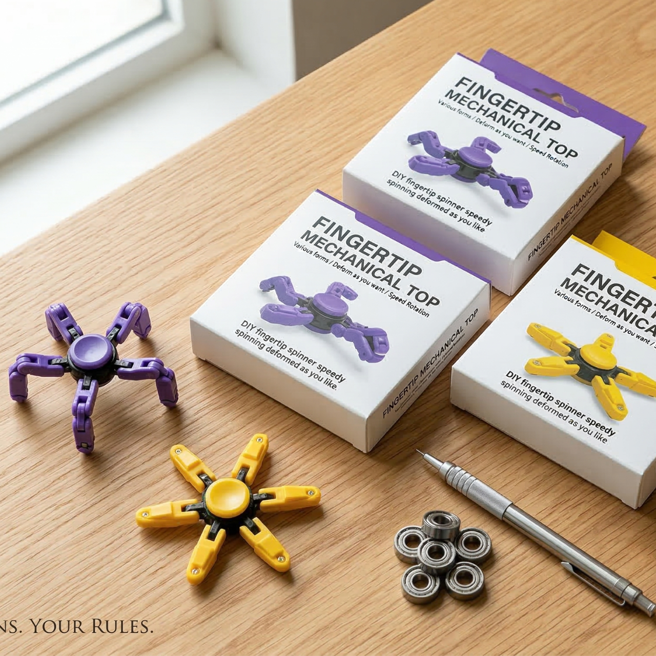 DIY Deformable Robot Fidget Spinner – Mechanical Gyro Fingertip Stress Relief Toy Creative Transforming Chain Spinner for Kids & Adults, Desk Decompression Hand Toy | Buy2Enjoy