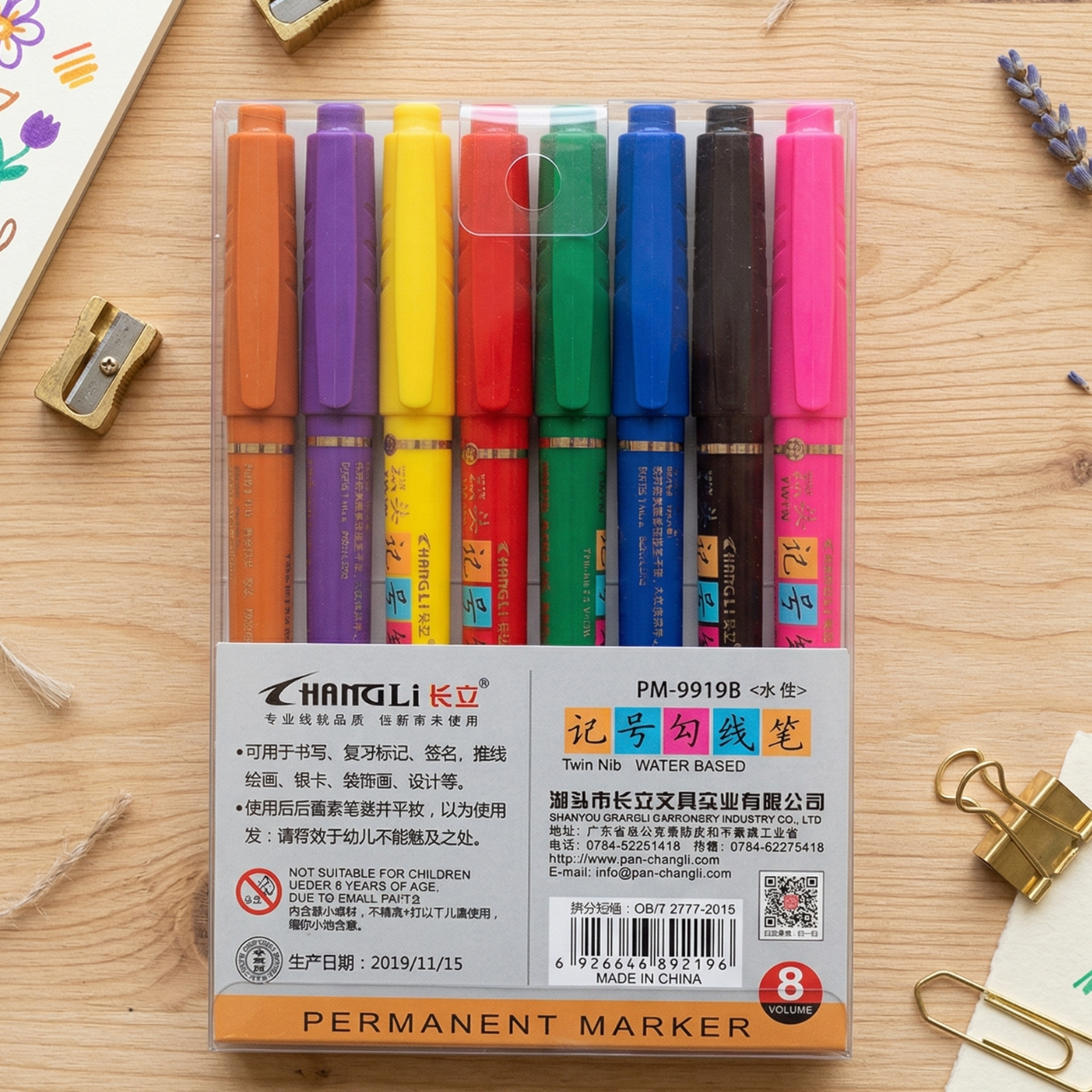 Double Sided Permanent Markers 8 PCS Multicolor Twin Tip Angry Mark Hook Pen Water-Based for Writing, Signatures, Painting & More | Buy2Enjoy