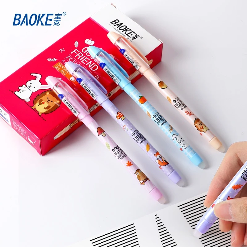 Erasable Gel Pen Kawaii Ba-oke Good Friend Erasable Gel Pen 0.5mm Blue/Blue Soft Grip Signature Pens for Boys and Girl Students Office School Gifts | Buy2Enjoy