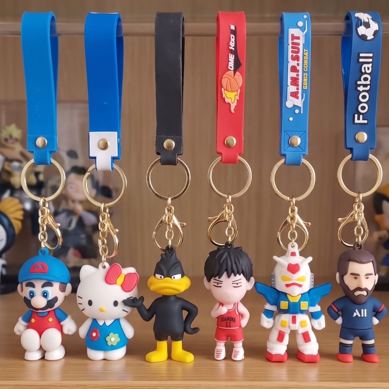 Fancy Rubber Keychains, Cartoon Character Keychain Set, Disney Mario Messi Style Soft PVC Keychains for Keys Bags Accessories Cute Collectible Gift for Kids and Fans | Buy2Enjoy