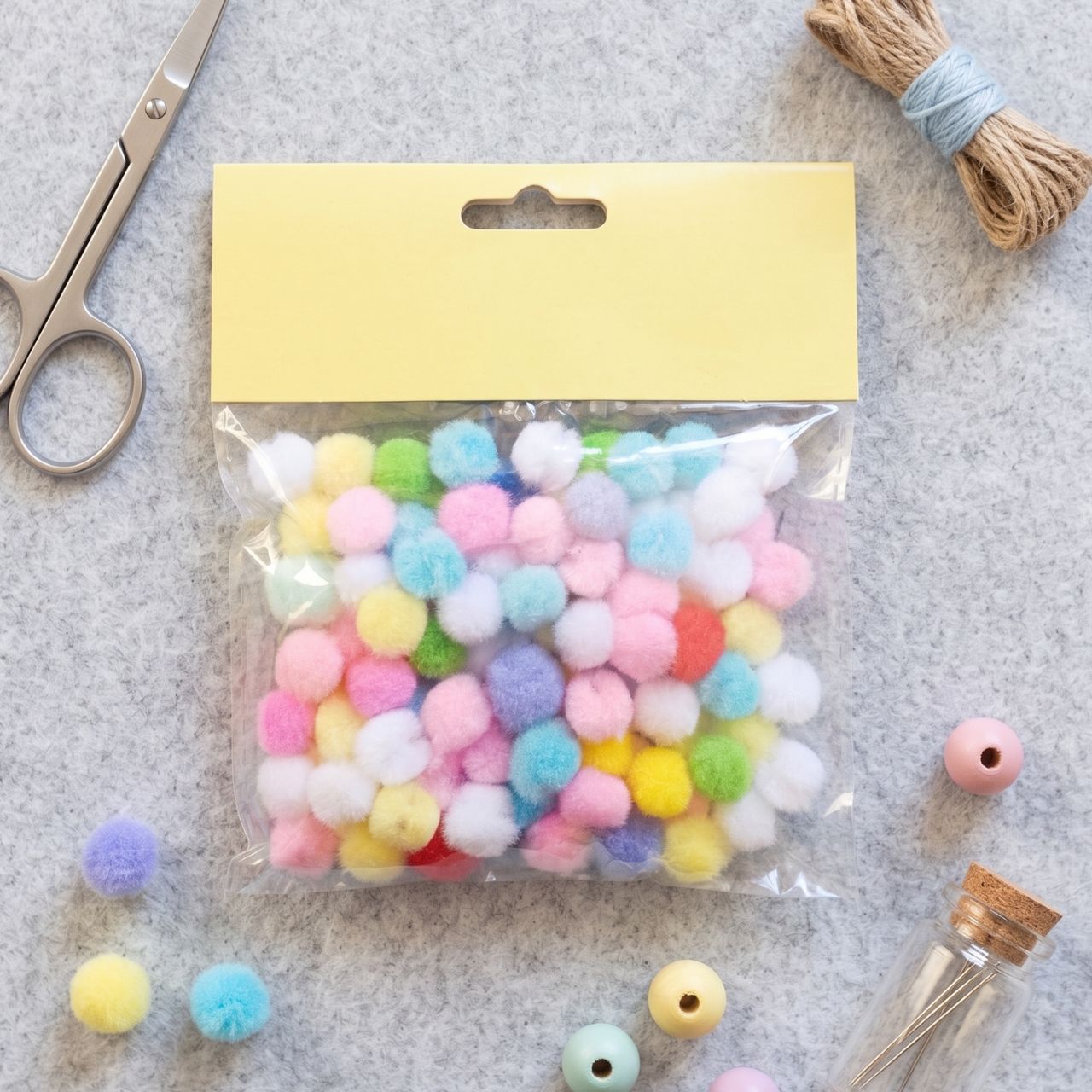 Fluorescent Pom Pom Craft Balls – Multicolor Fluffy Yarn Pompoms for DIY Arts, Kids Crafts, School Projects, Party & Wedding Decorations | Buy2Enjoy