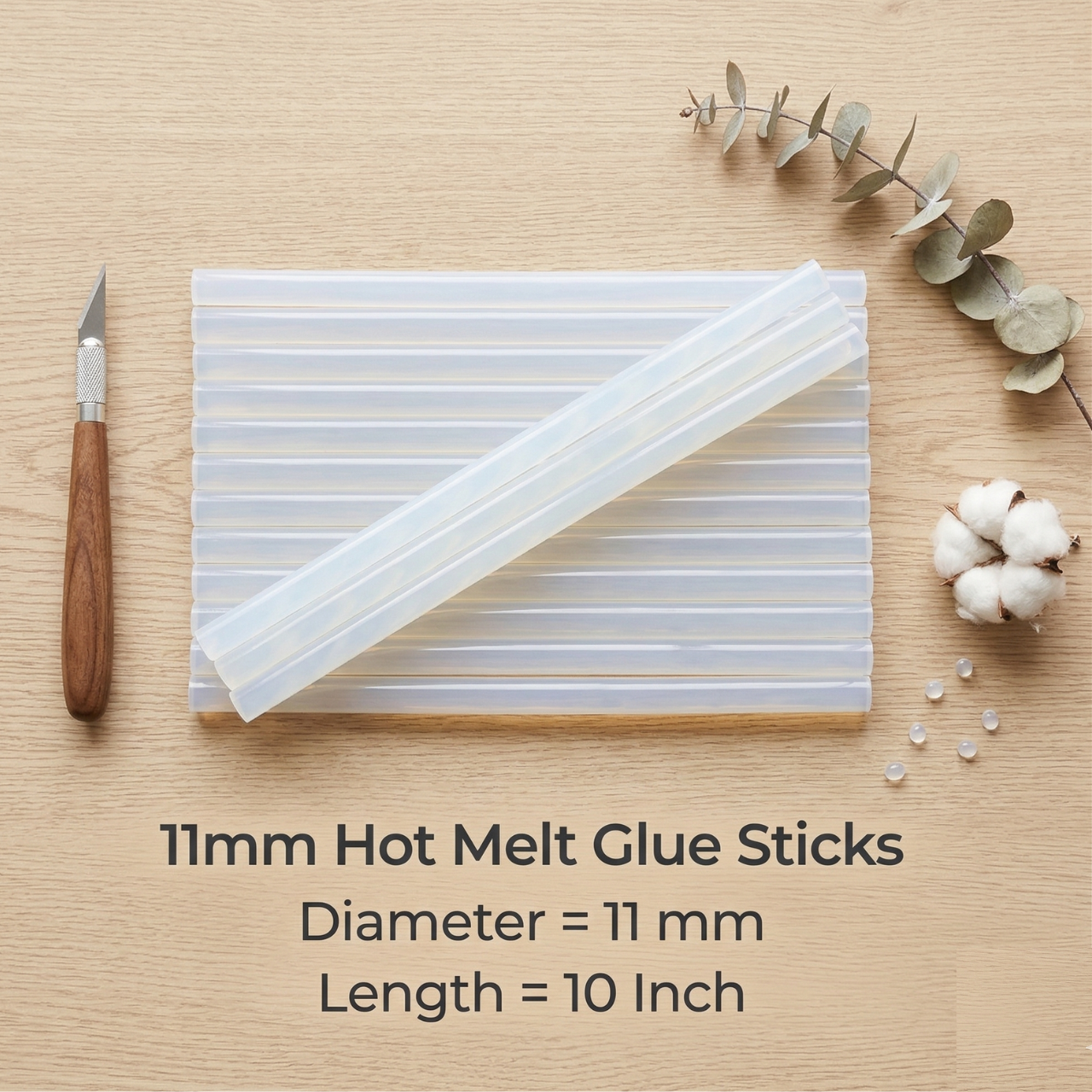 Glue Sticks Pack of 6 11mm Large Size for Glue Gun 20cm Length Strong Hot Melt Adhesive for DIY Craft Repair and Industrial Use | Buy2Enjoy