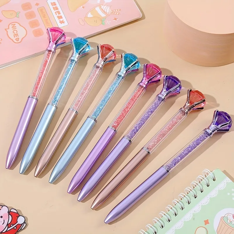 Gradient Cute Diamond Ballpoint Pen Blue Color pen Kawaii Stationary for Women & Girls, Perfect for Office, School & Desk Decoration | Buy2Enjoy