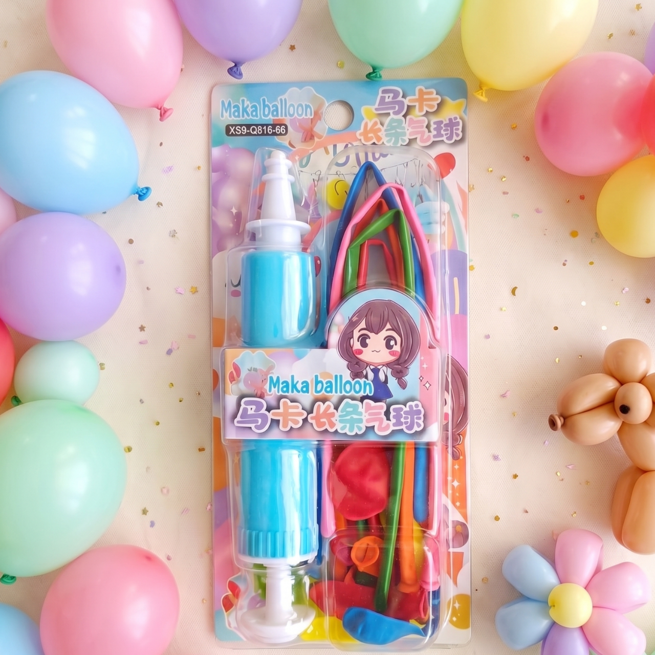 Heavy Duty Hand Push Balloon Pump with 10 Free baloons Dual Action Manual Air Pump for Balloons Easy Grip Plastic Inflator for Birthday Party & Event Decorations | Buy2Enjoy