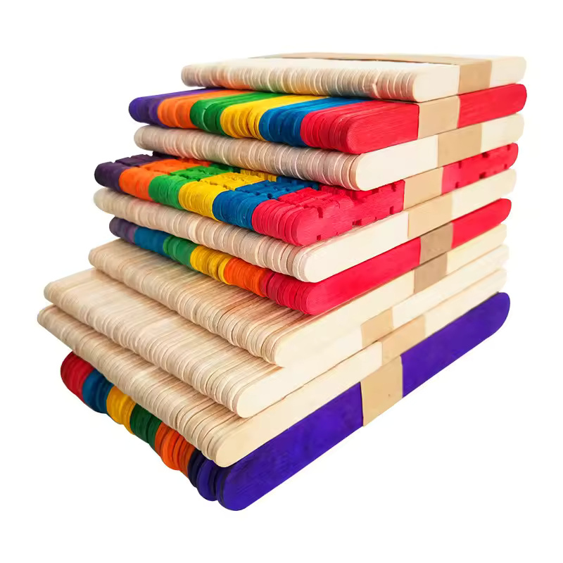 Ice Cream Sticks  Popsicle Sticks 100% Eco-Friendly Biodegradable Colored Wood  Jumbo Craft Sticks Bulk Craft Craft | Buy2Enjoy