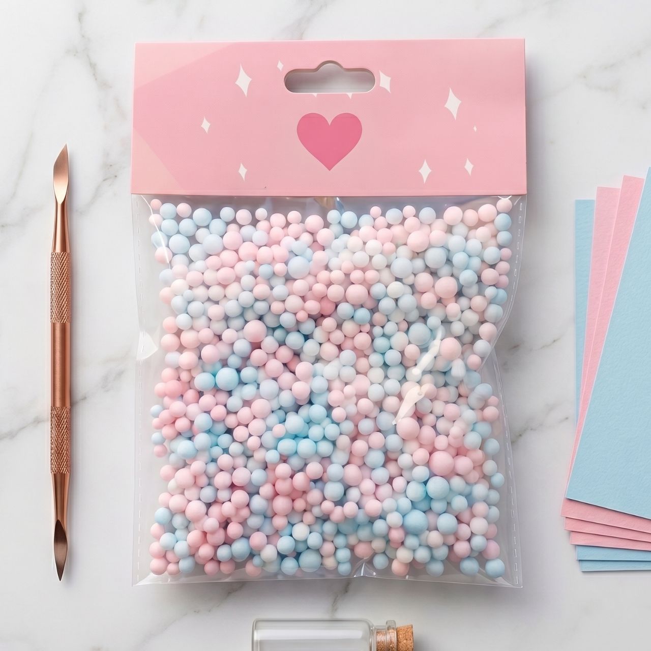 KALLORY Foam Balls Craft Filler, 1 Packs, Colorful Paper Raffia Shredded Confetti Mix, Mini Beads DIY Gift Box Packing Supplies for Bridesmaid Proposal Party Decoration | Buy2Enjoy