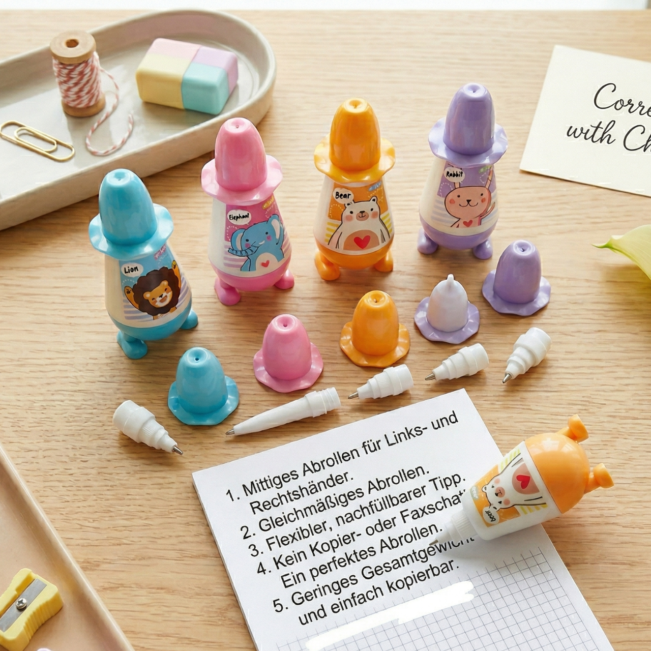 Kawaii Correction Pen Whitener 1 PCS Quick Dry 12ml Fluid Metal Tip Long Lasting Cute Stationery for School Office | Buy2Enjoy