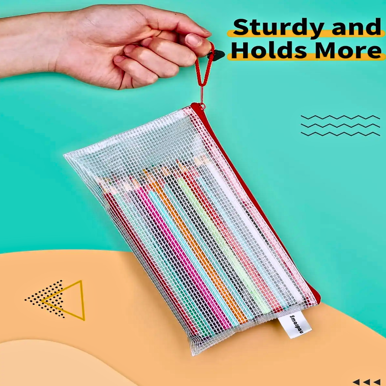 Kawaii Transparent Pencil Case 22x11cm, Nylon Mesh Zipper Pouch, Cute Pen Box for School Office, Durable Cosmetic Organizer Bag for Kids Students | Buy2Enjoy
