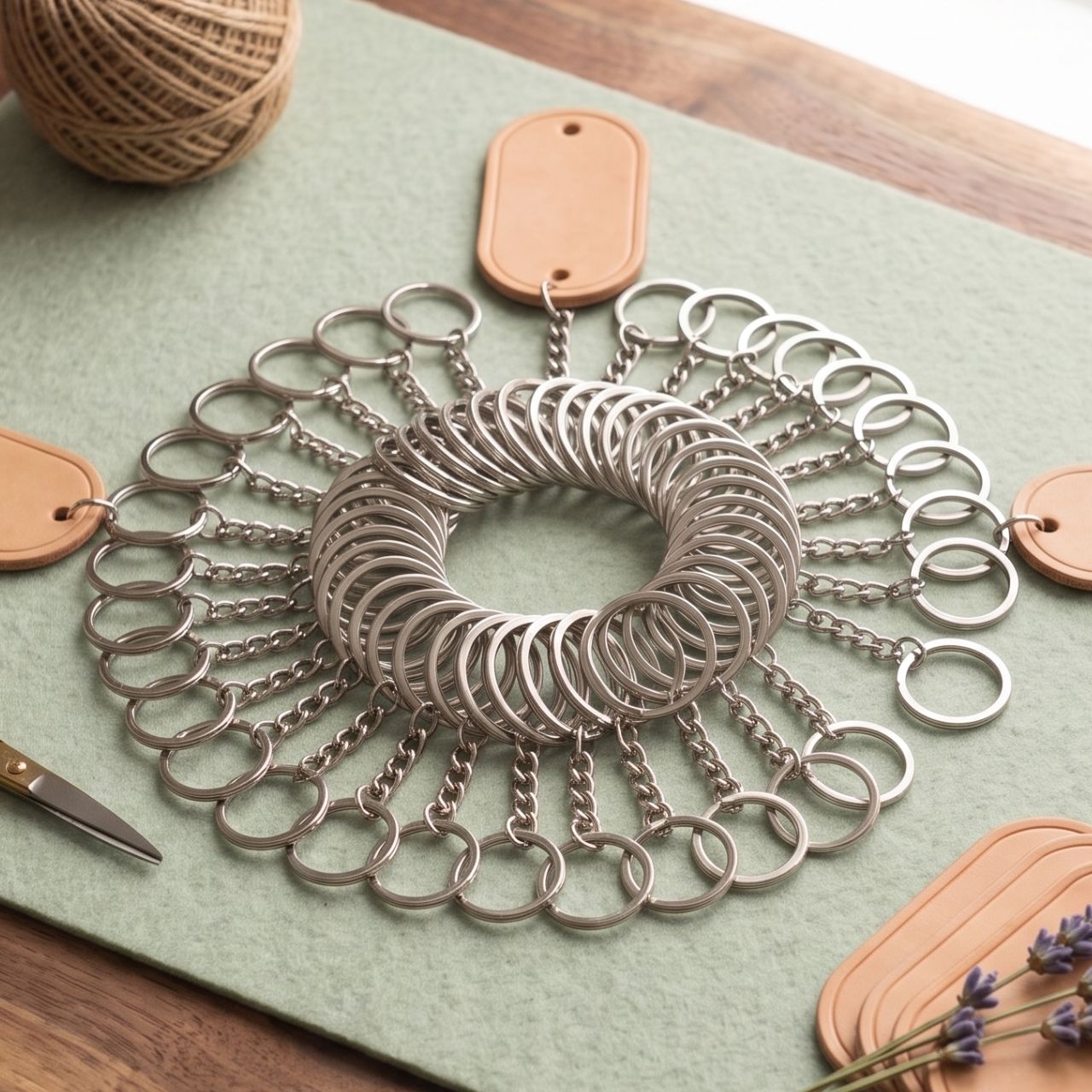 Keychain Making Supplies Set – Pack of 12 Metal Key Rings with Chains & Open Jump Rings for DIY Keychains, Crafts, Jewelry Making & Handmade Projects | Buy2Enjoy
