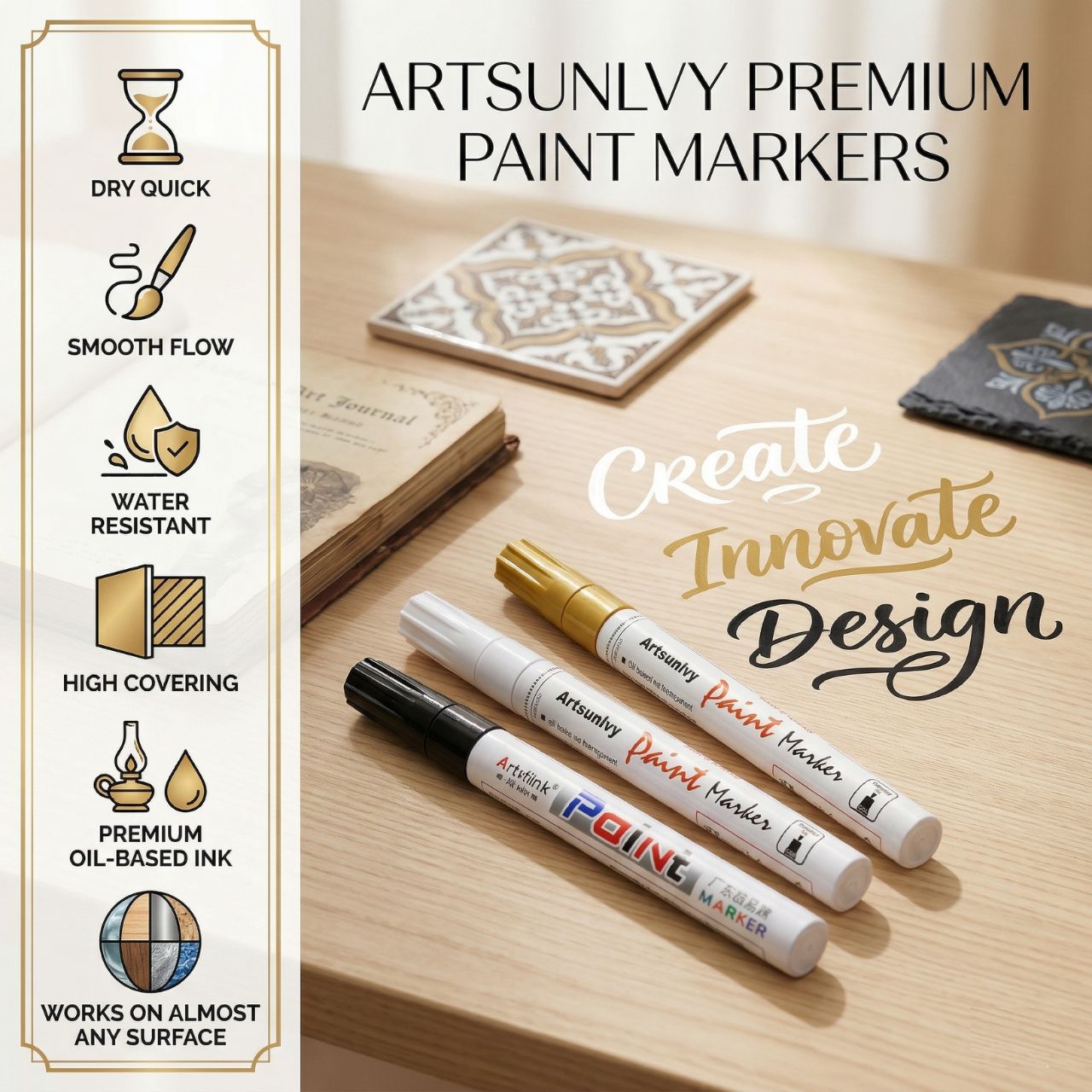 Paint Markers True Color Paint markers 4.5mm Markers can be Used for any Surface Metal CD Glass Lignum Quick Dry Smooth Flow Water Resistant High Covering | Buy2Enjoy
