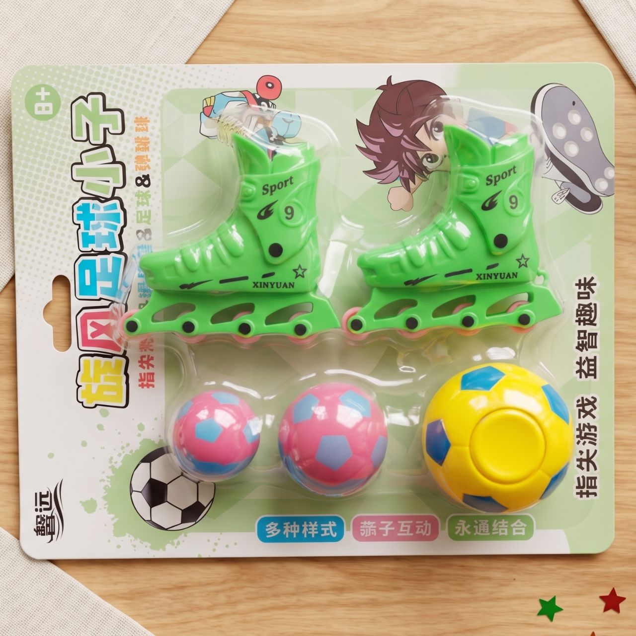 Portable Finger Roller Skate Toy Set with 3 Soccer Balls, Mini Decompression Desk Game for Boys Girls, Funny Finger Skating Toys Random Colors | Buy2Enjoy