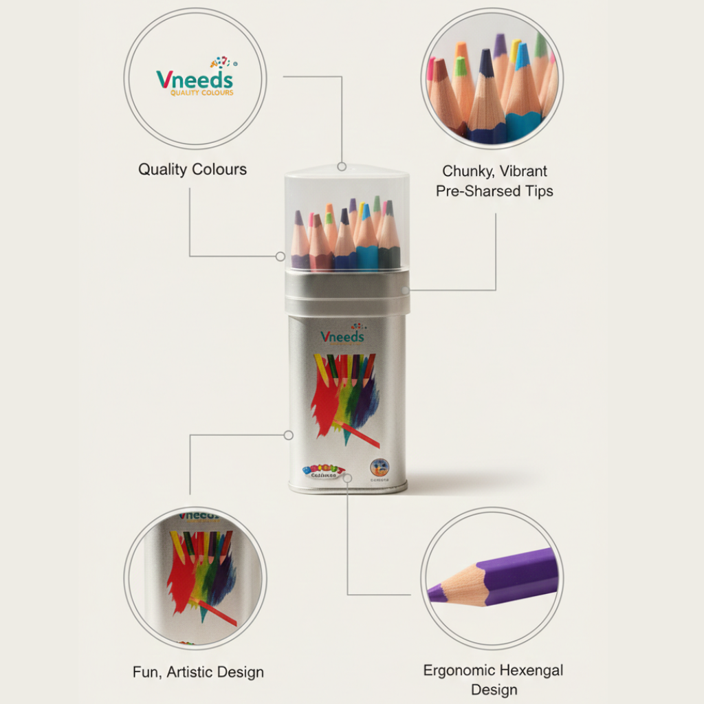 Premium 12 Color Colored Pencils Set Bright Smooth Non Toxic Coloring Pencils for Kids Students Artists Drawing Sketching Shading School Home Art Supplies | Buy2Enjoy