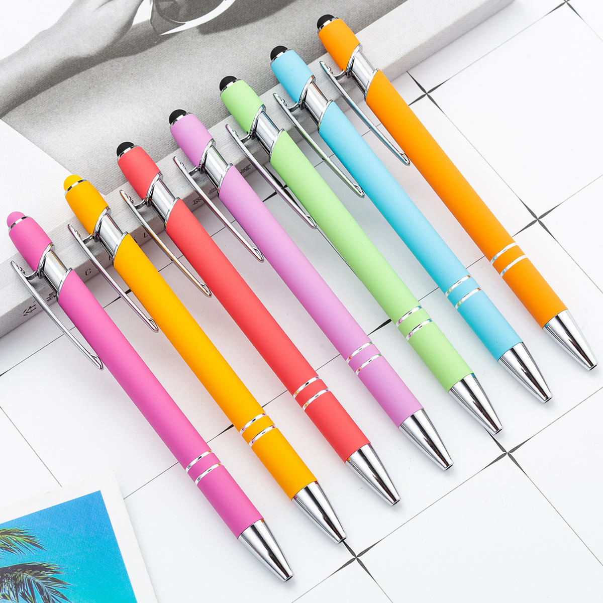 Premium Quality Stylus Tip Metal Ballpoint Pen Blue Ink,2 in 1 Touchscreen Stylus&Smooth Writing Pen for Mobile Tablet&Office Use,Durable Metal Body with Comfortable Grip|Buy2Enjoy