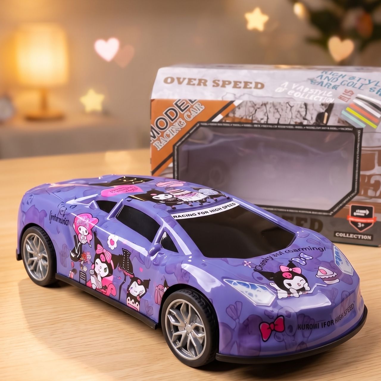 Racing Die Cast Car, Cute Anime Drift Sports Car with Pink Purple Theme, Metal Alloy Collectible Toy Vehicle for Kids Boys Girls Car Lovers Birthday Gift | Buy2Enjoy