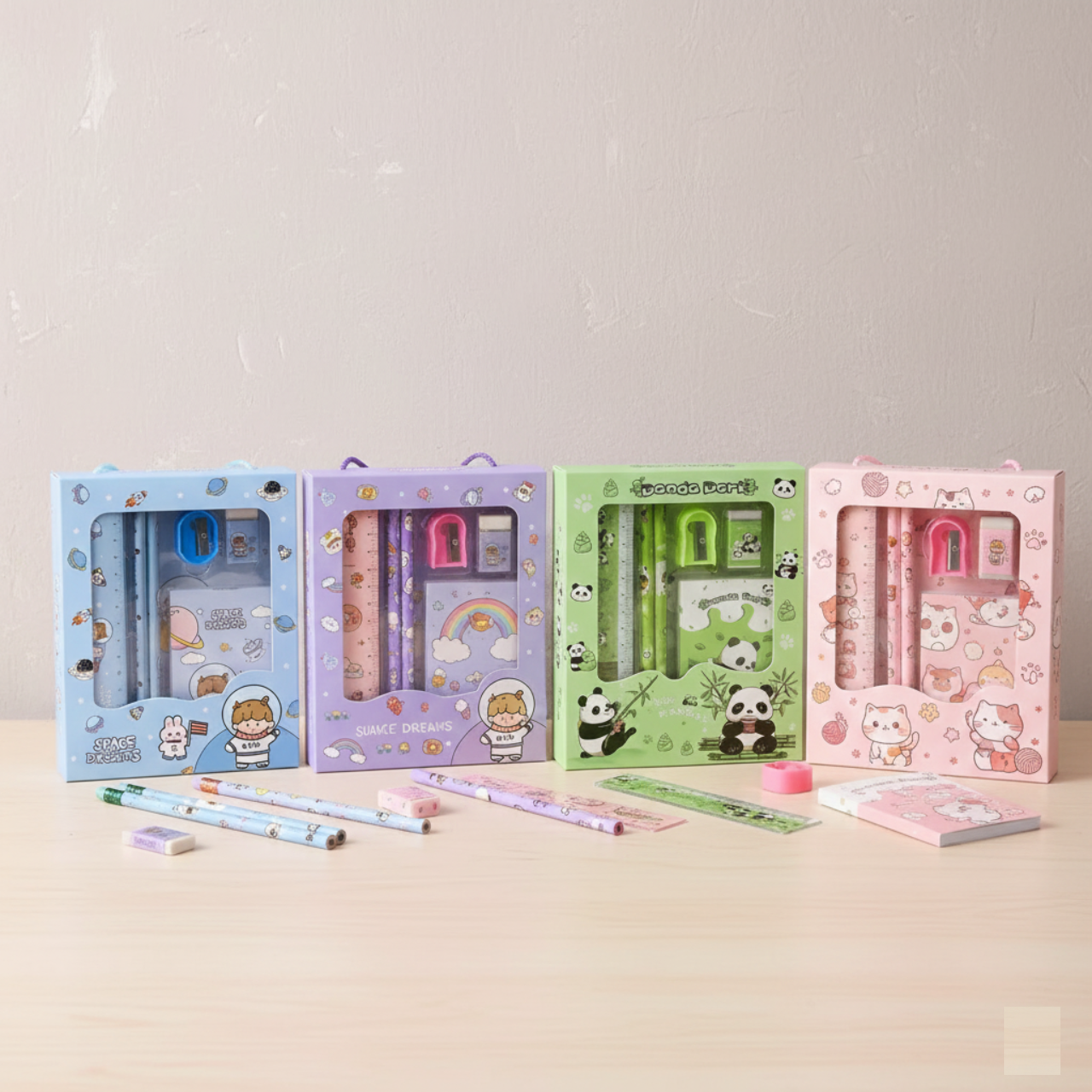 Sanrio Kuromi Stationery Gift Set, Cute Cinnamoroll & My Melody Theme Pencils Erasers Ruler Sharpener Back to School Study Supplies Gift Box for Kids Students & Birthdays|Buy2Enjoy