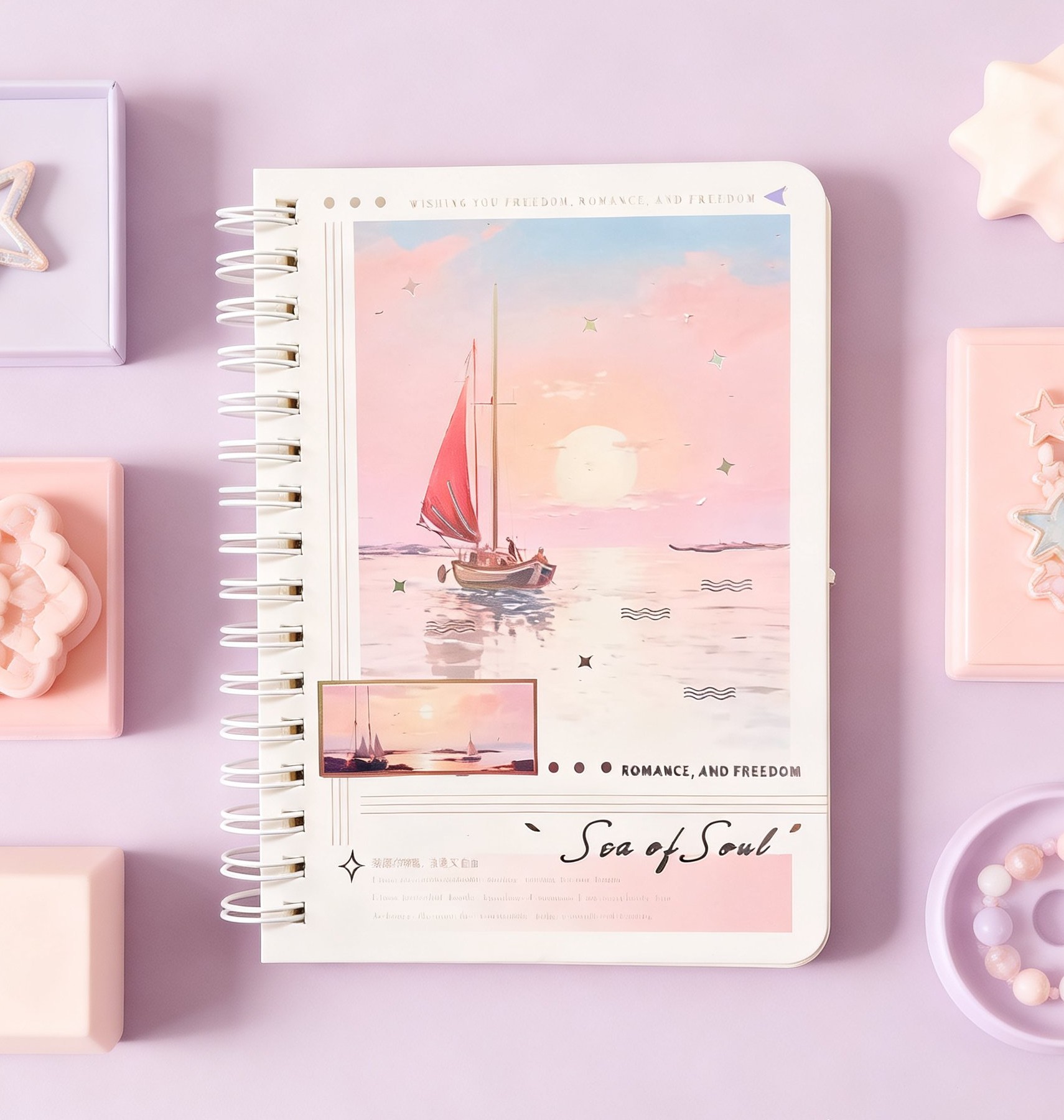 Sea of Soul A5 Soft Coil Notebook Thickened Paper Horizontal Line Journal Spiral Notepad for Students Premium Lined Writing Book for School, Office & Personal Diary Use | Buy2Enjoy