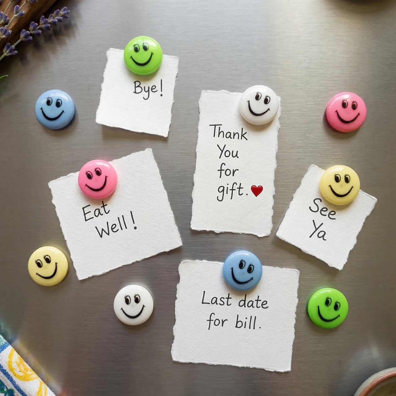 Smiley Emoji Fridge Magnets Pack of 10 – Multicolor Refrigerator Magnets for Whiteboard, Photos & Notes Cute Emoji Magnetic Pins for Home, Office & School | Buy2Enjoy