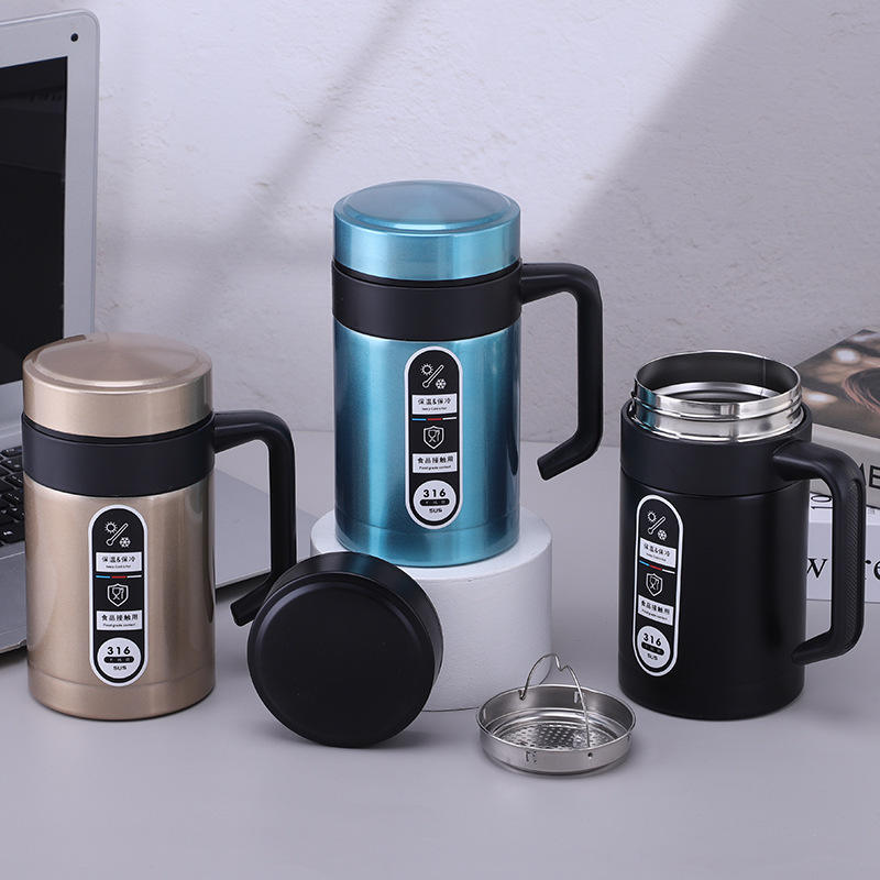 Stainless Steel Coffee Mug 500ML Vacuum Insulated Cup SUS 304/316, Heat Resistant Coffee & Tea Mug with Handle,6 to 12 Hour Hot and Cold Thermos for Travel,Office & Gym | Buy2Enjoy