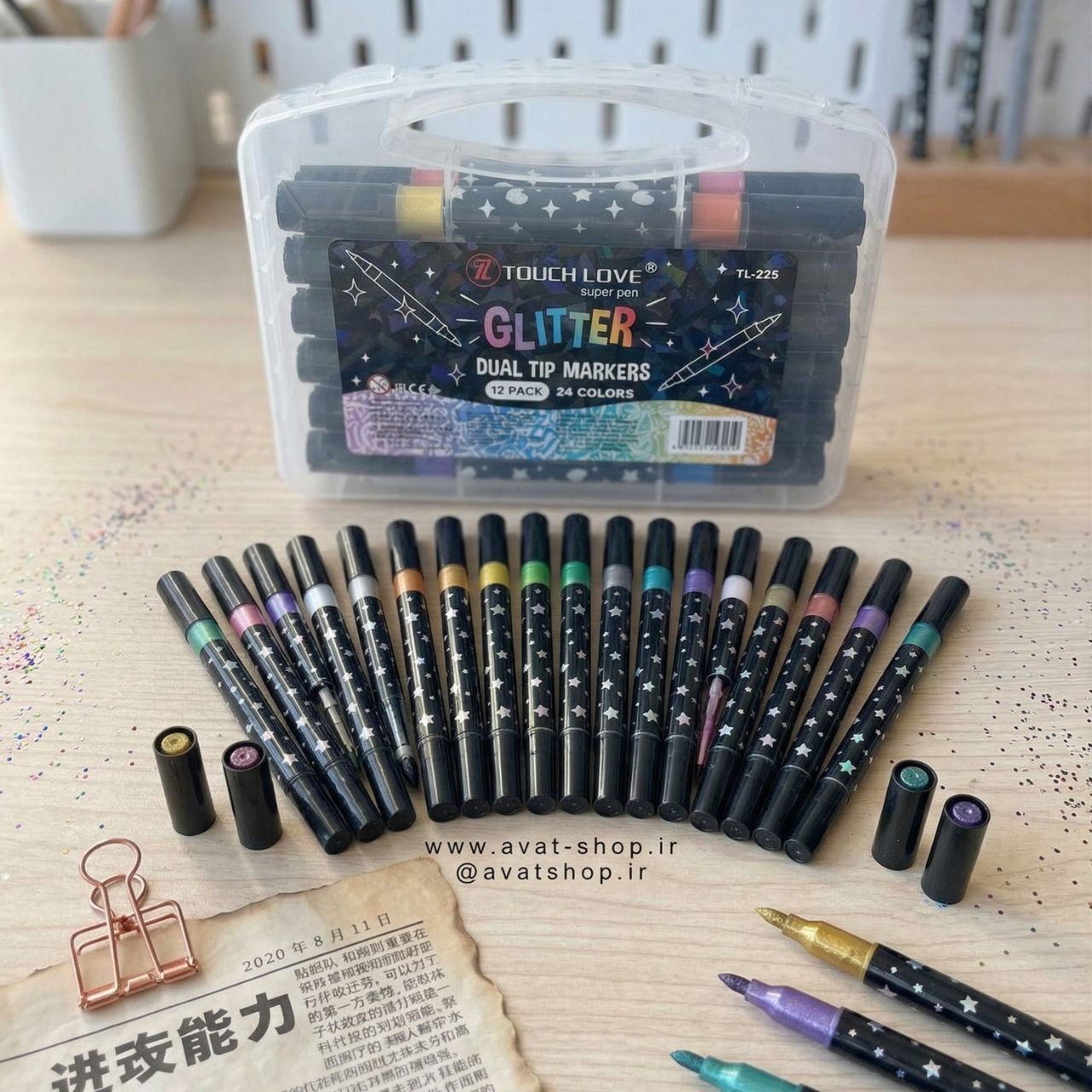 Touch Love Glitter Dual Tip Markers 8 Colors, Glitter Paint Pens Set, Double Sided Shiny Fluorescent Outline Highlighters, Premium Gloss Liquid for DIY Art, Drawing,Cards|Buy2Enjoy