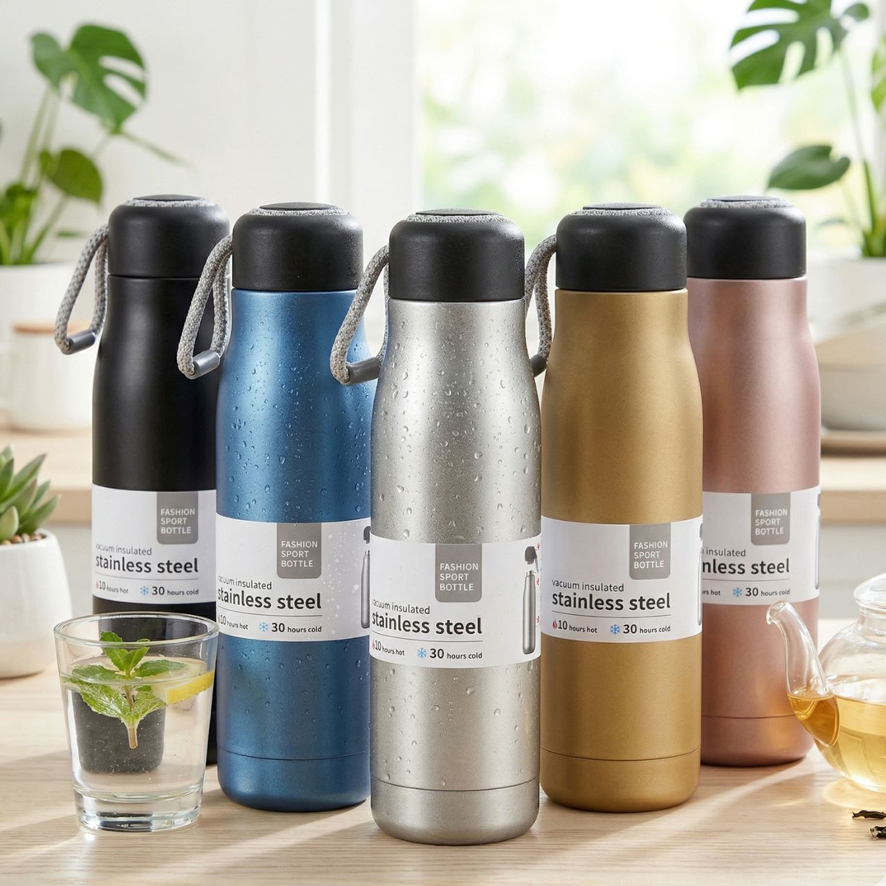 Water Bottle 550ml Stainless Steel Bottle The Fashion Stainless Steel Bottle Vacuum Insulated Bottle with 10 Hours Hot and 30 Hours Cold Water Cute Bottle | Buy2Enjoy